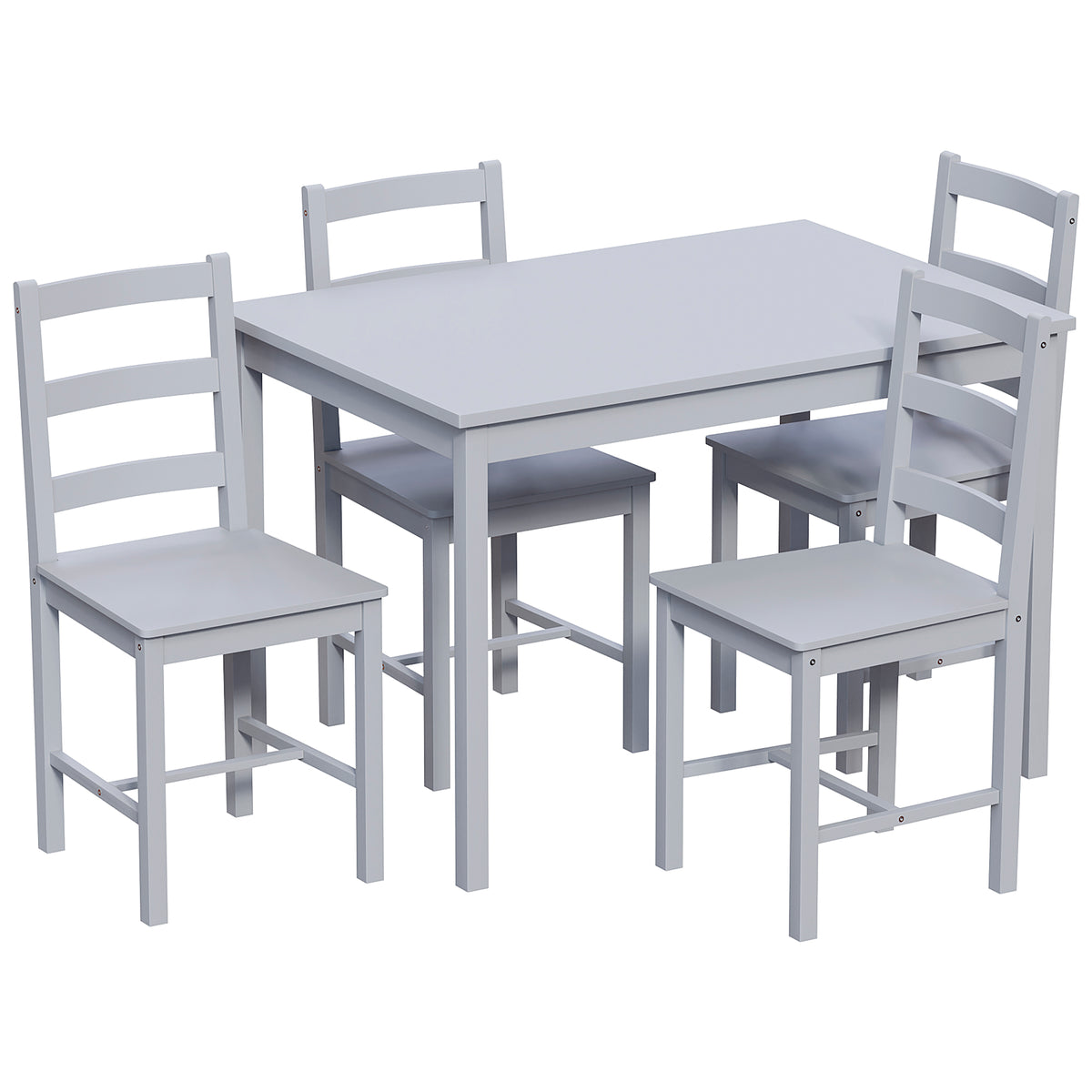 Yorkshire 4-Seater Dining Set - Grey