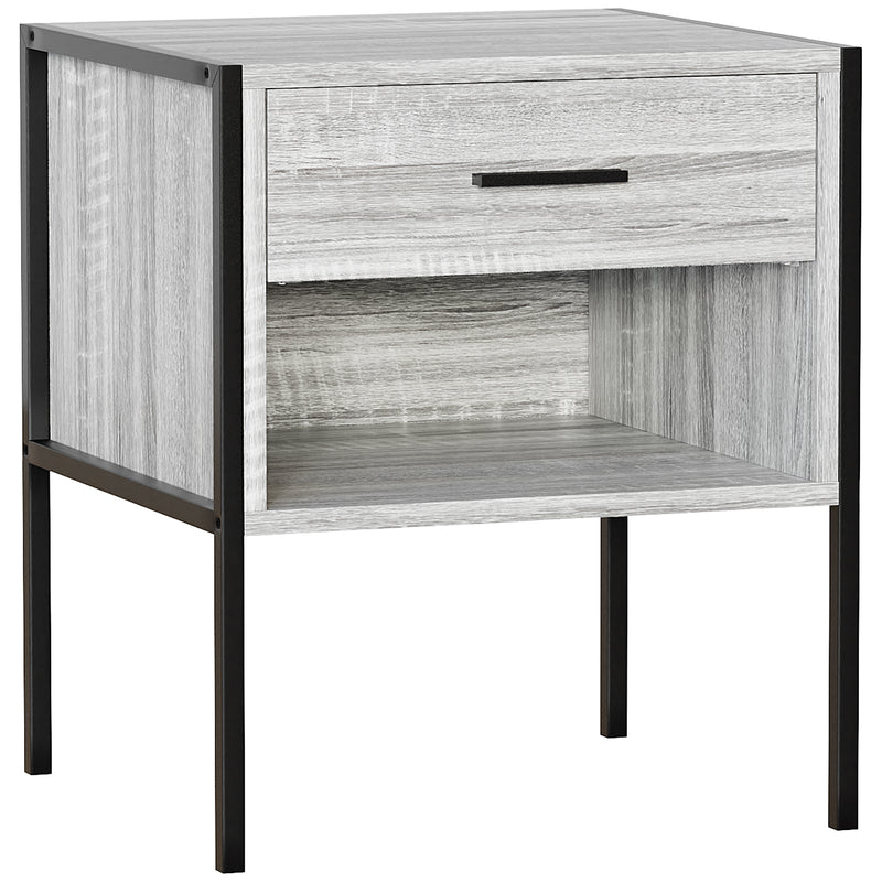 Brooklyn 1-Drawer Bedside Cabinet, Grey