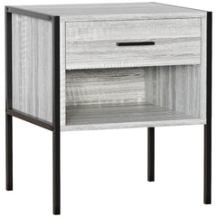 Brooklyn 1-Drawer Bedside Cabinet, Grey