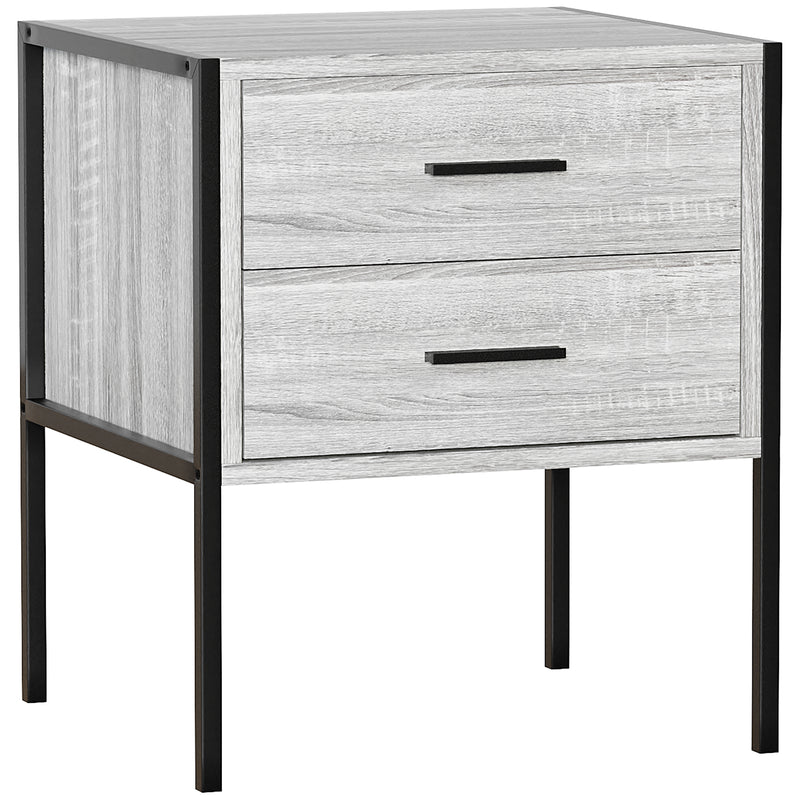 Brooklyn 2-Drawer Bedside Cabinet - Grey