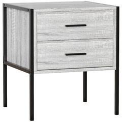 Brooklyn 2-Drawer Bedside Cabinet - Grey
