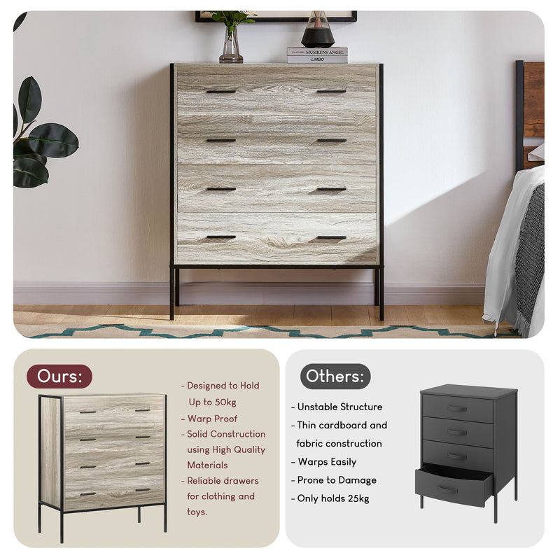 Brooklyn 4-Drawer Chest - Grey