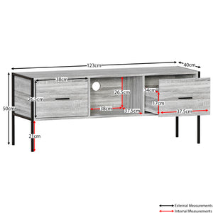 Brooklyn 2-Drawer TV Unit - Grey