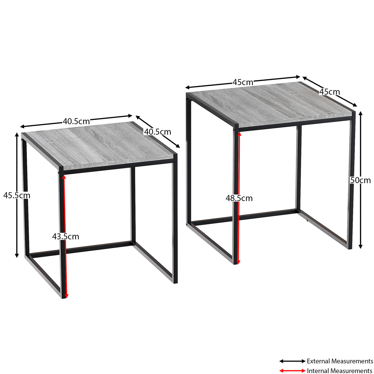 Brooklyn Nest of 2 Tables - Grey