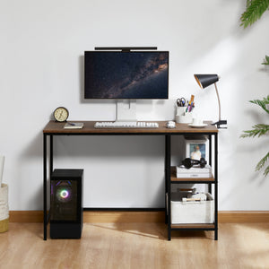 Brooklyn Desk with 2 Shelves - Dark Wood