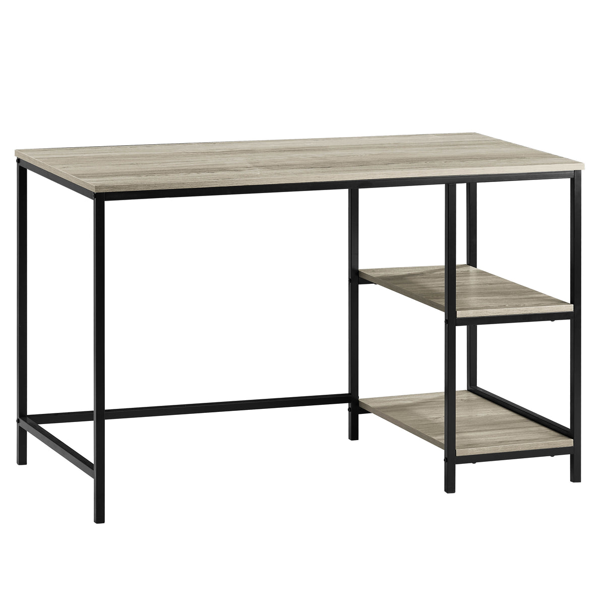 Brooklyn Desk with 2 Shelves - Grey