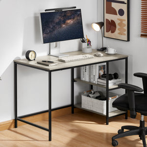 Brooklyn Desk with 2 Shelves - Grey