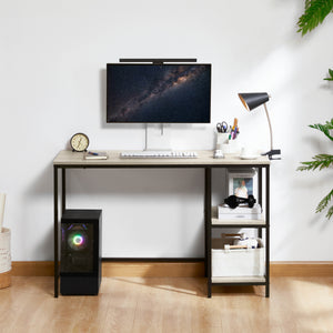 Brooklyn Desk with 2 Shelves - Grey