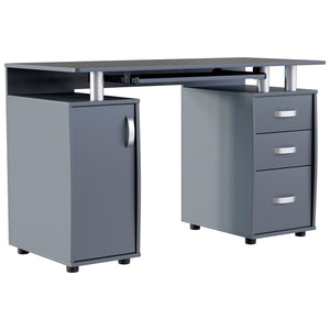 Otley 3-Drawer 1-Door Computer Desk, Grey