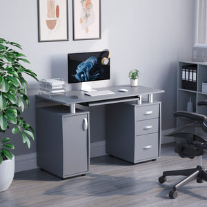 Otley 3-Drawer 1-Door Computer Desk, Grey