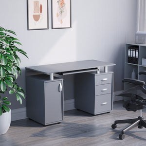 Otley 3-Drawer 1-Door Computer Desk, Grey