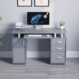 Otley 3-Drawer 1-Door Computer Desk, Grey