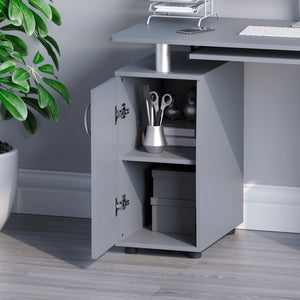 Otley 3-Drawer 1-Door Computer Desk, Grey