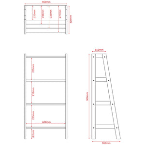 4 Tier Step Ladder Unit, Grey (FSC 100%)