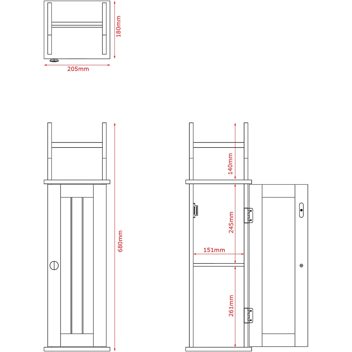 Toilet Roll Holder & Cupboard, Grey (FSC 100%)