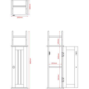 Toilet Roll Holder & Cupboard, Grey (FSC 100%)