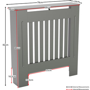 Small Olive Grey Chelsea radiator cover with decorative slatted front.
