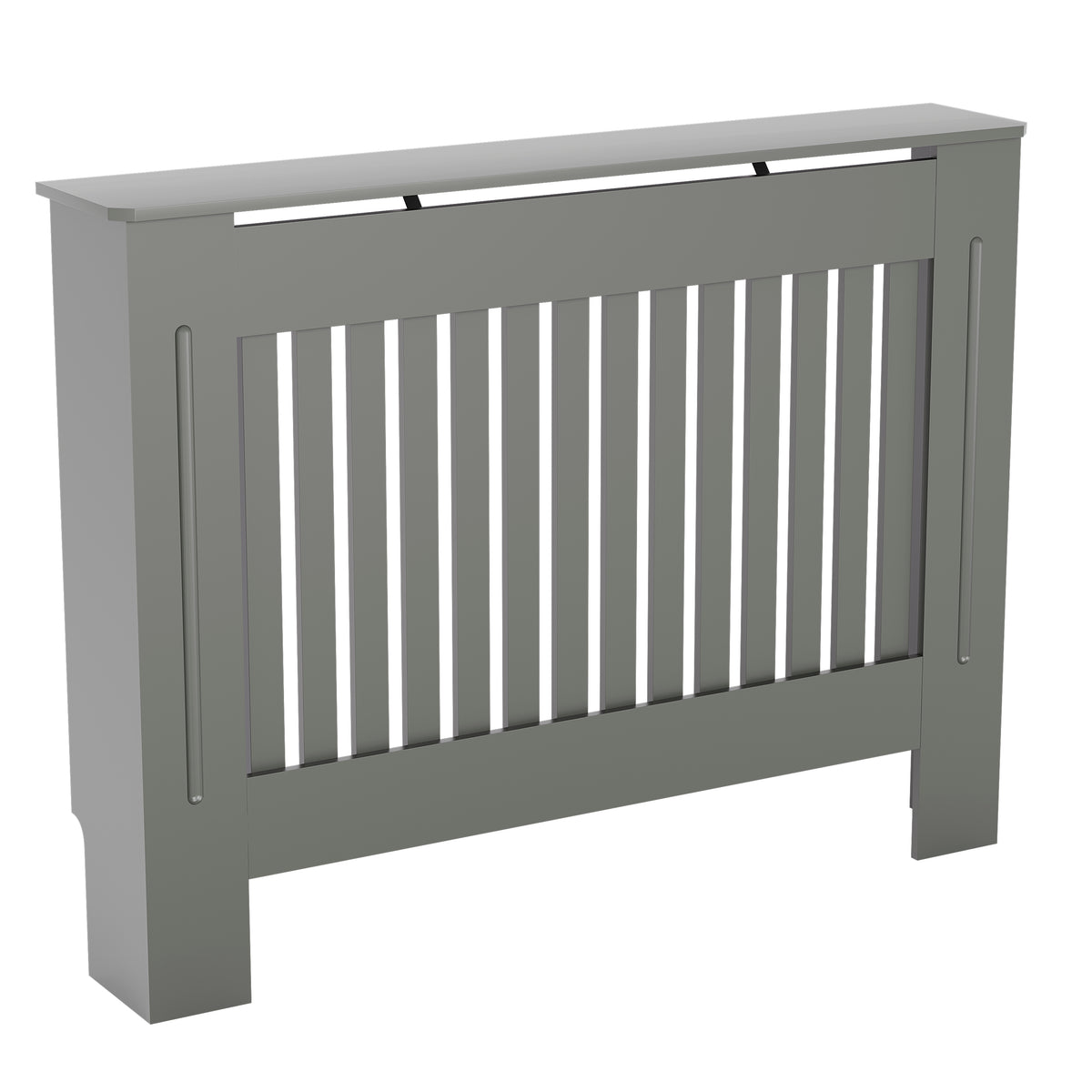 Medium Olive Grey Chelsea radiator cover with decorative slatted front