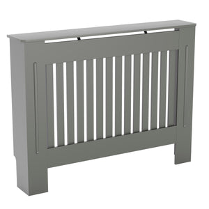 Medium Olive Grey Chelsea radiator cover with decorative slatted front