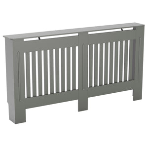 Large Chelsea radiator cover in olive grey with a decorative slatted front.
