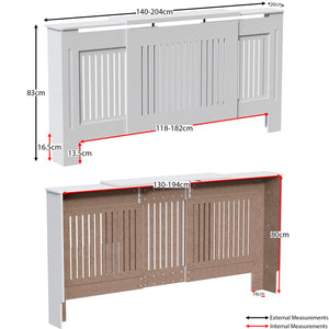 Chelsea Adjustable Radiator Cover - White