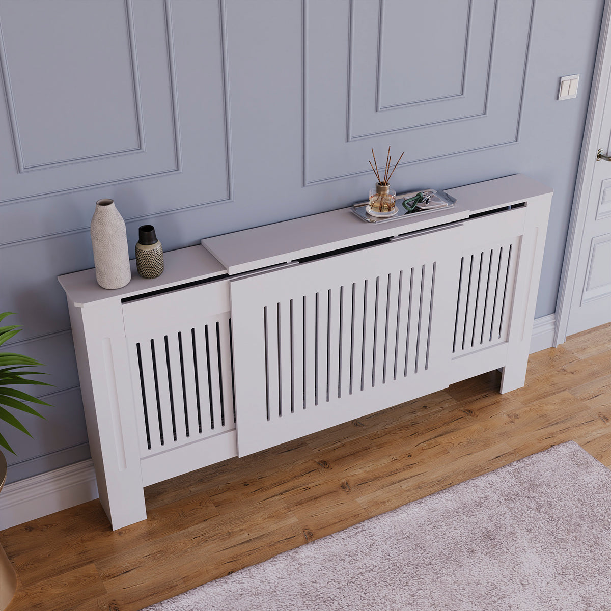 Chelsea Adjustable Radiator Cover - White