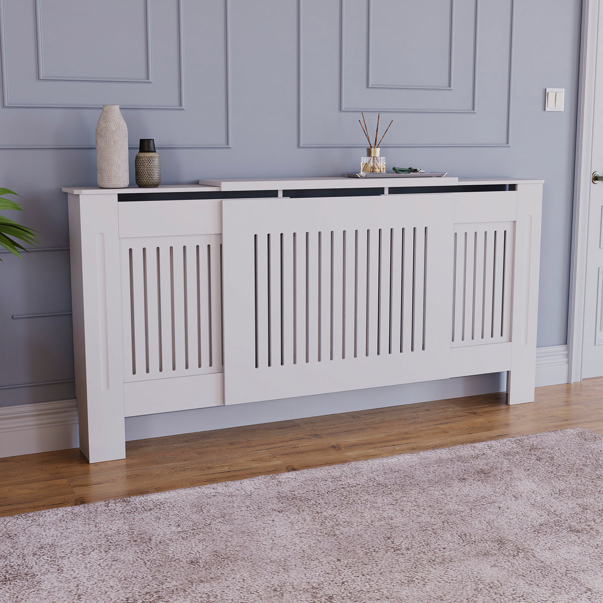 Chelsea Adjustable Radiator Cover - White