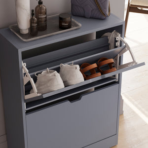 2-Drawer Shoe Cabinet, Grey
