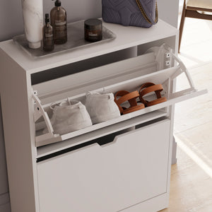 2-Drawer Shoe Cabinet, White
