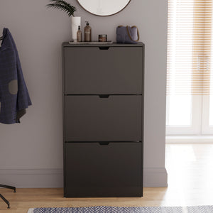 3-Drawer Shoe Cabinet - Black