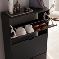 3 Drawer Shoe Cabinet, Black (FSC 100%)