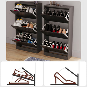 3-Drawer Shoe Cabinet - Black