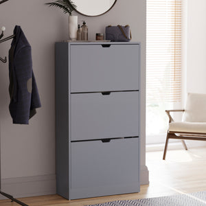 3-Drawer Shoe Cabinet - Grey
