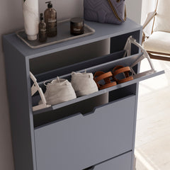 3 Drawer Shoe Cabinet, Grey (FSC 100%)