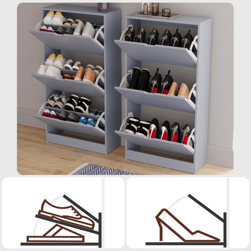 3 Drawer Shoe Cabinet, Grey (FSC 100%)