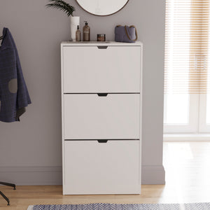 3-Drawer Shoe Cabinet, White