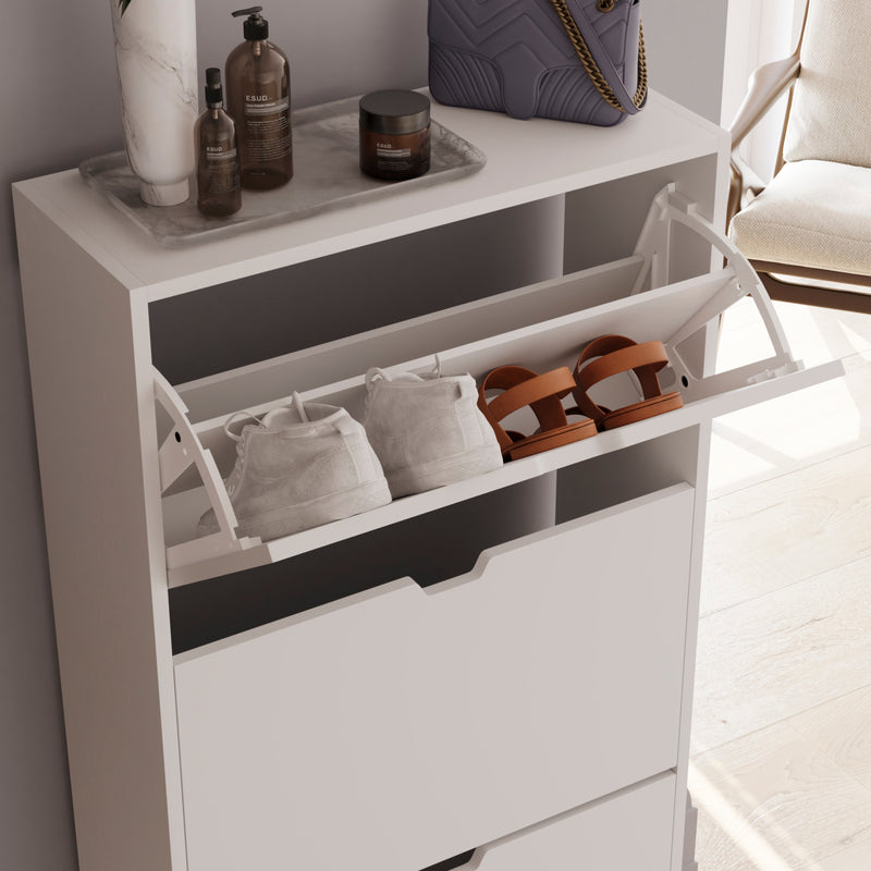 3 Drawer Shoe Cabinet, White (FSC 100%)
