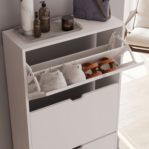 3-Drawer Shoe Cabinet, White
