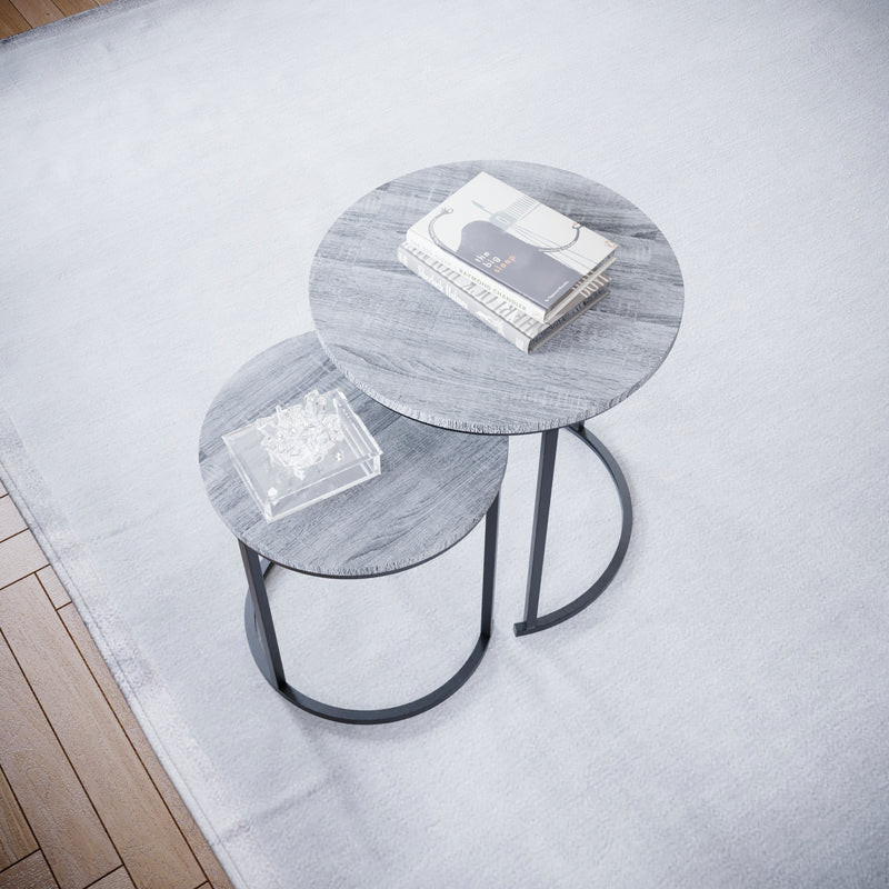 Brooklyn Nest of 2 Round Tables - Grey