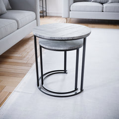 Brooklyn Nest of 2 Round Tables - Grey