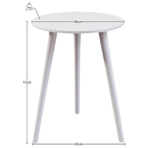 Round Side Table - White