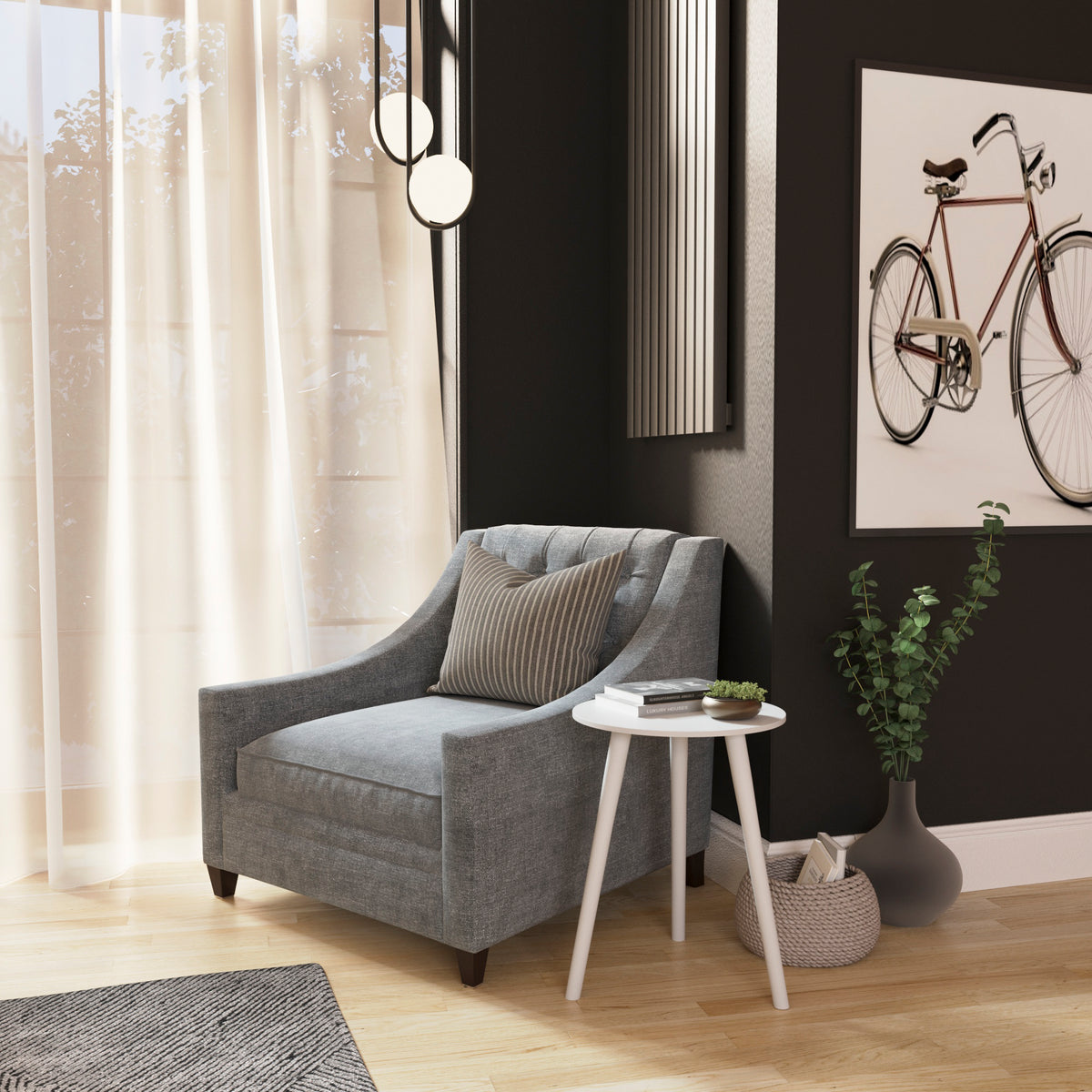 Round Side Table - White