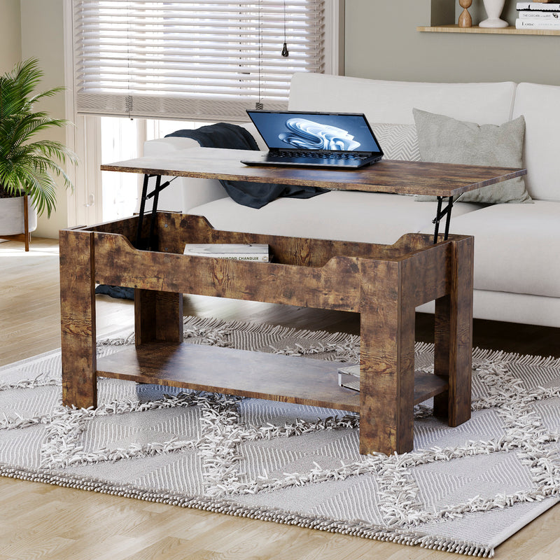 Lift Up Coffee Table - Dark Wood