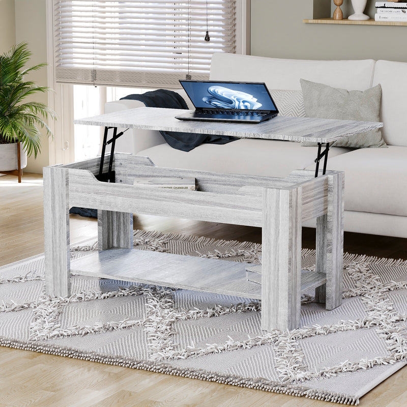 Lift Up Coffee Table - Grey Wood