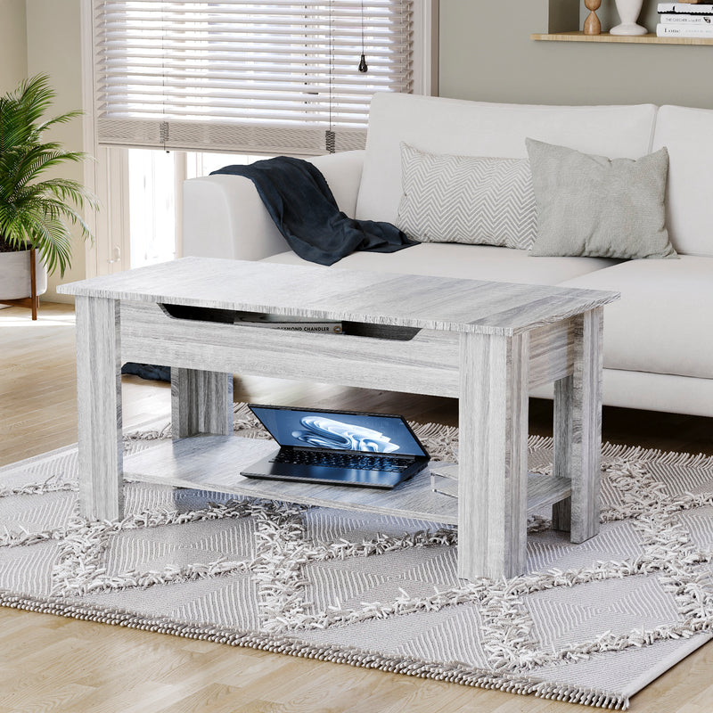 Lift Up Coffee Table - Grey Wood