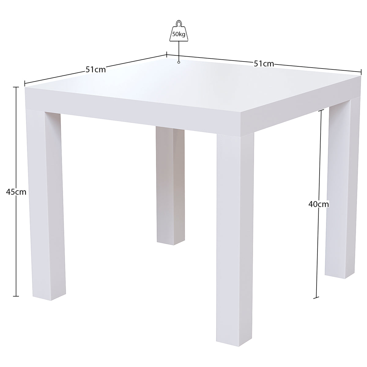 Beeston Side Table - White