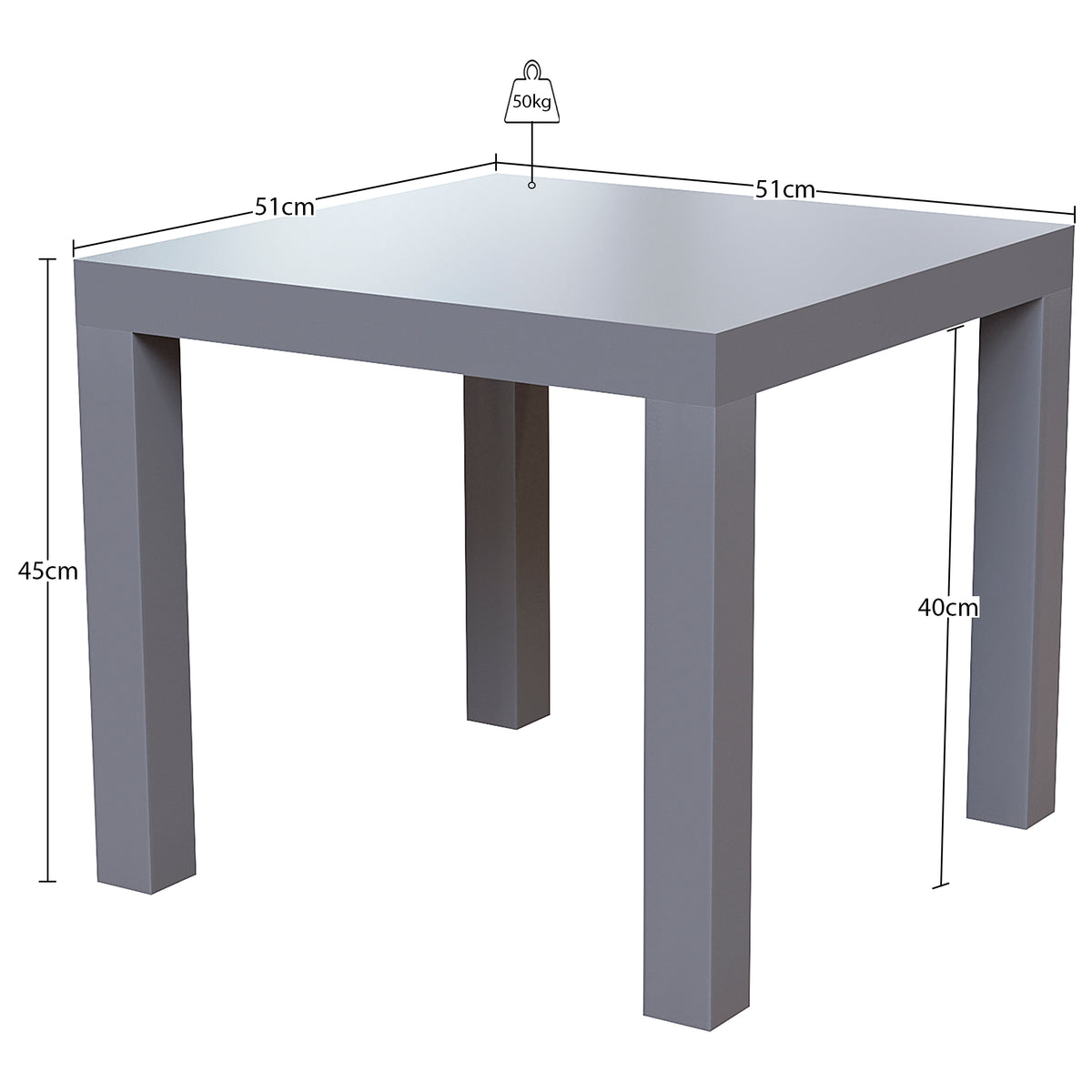 Beeston Side Table - Grey