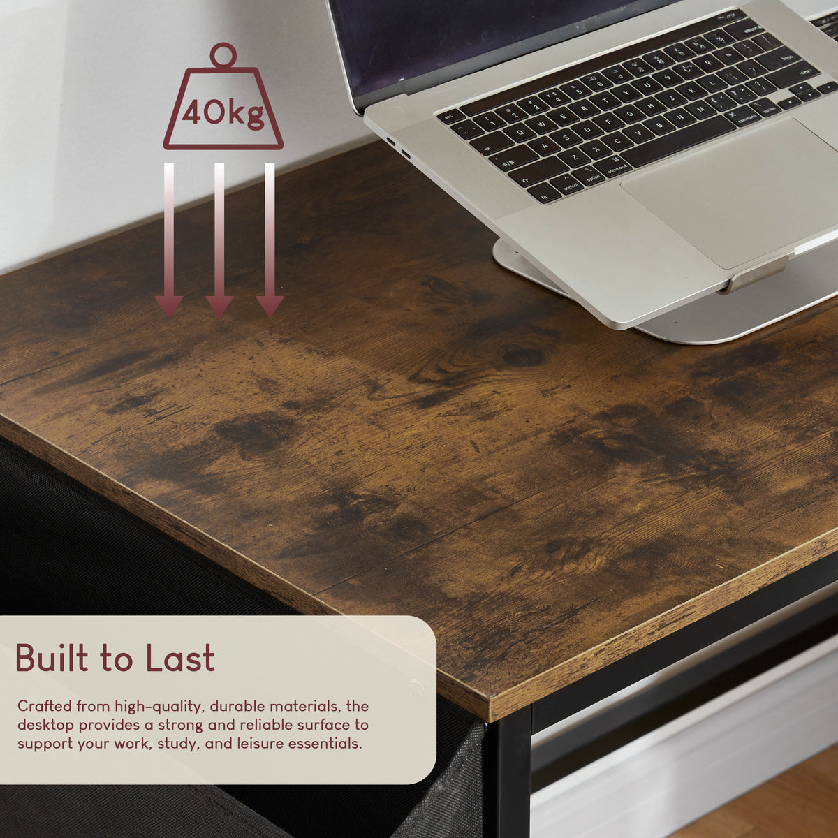 Brooklyn Large Computer Desk - Dark Wood
