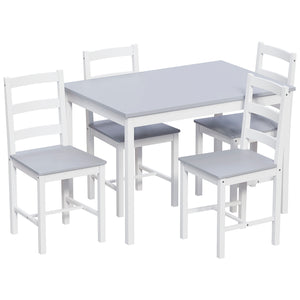 Yorkshire 4-Seater Dining Set - White & Grey