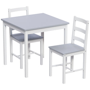 Yorkshire 2-Seater Dining Set - White & Grey